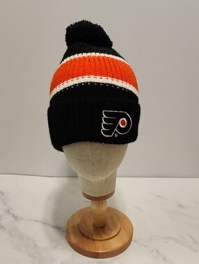 Philadelphia Flyers  Knit Pom Beanie  Hat  Black Orange